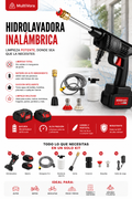 Hidrolavadora Inalámbrica Portátil con 2 Baterías Recargables
